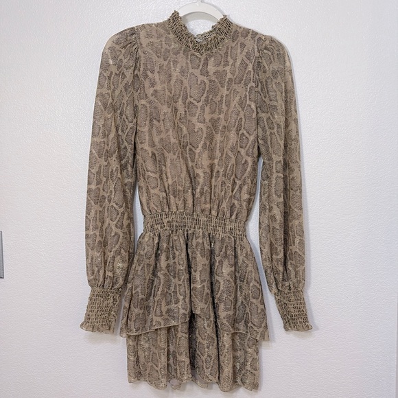 Show Me Your Mumu - Russo Ruffle Dress - Glitter Python - Small. B88 - Picture 5 of 11